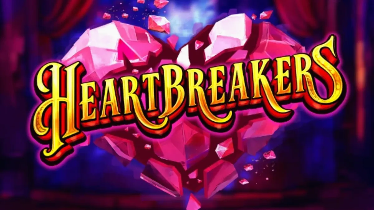 Tampilan visual slot Heartbreakers dengan tema kabaret Western yang elegan