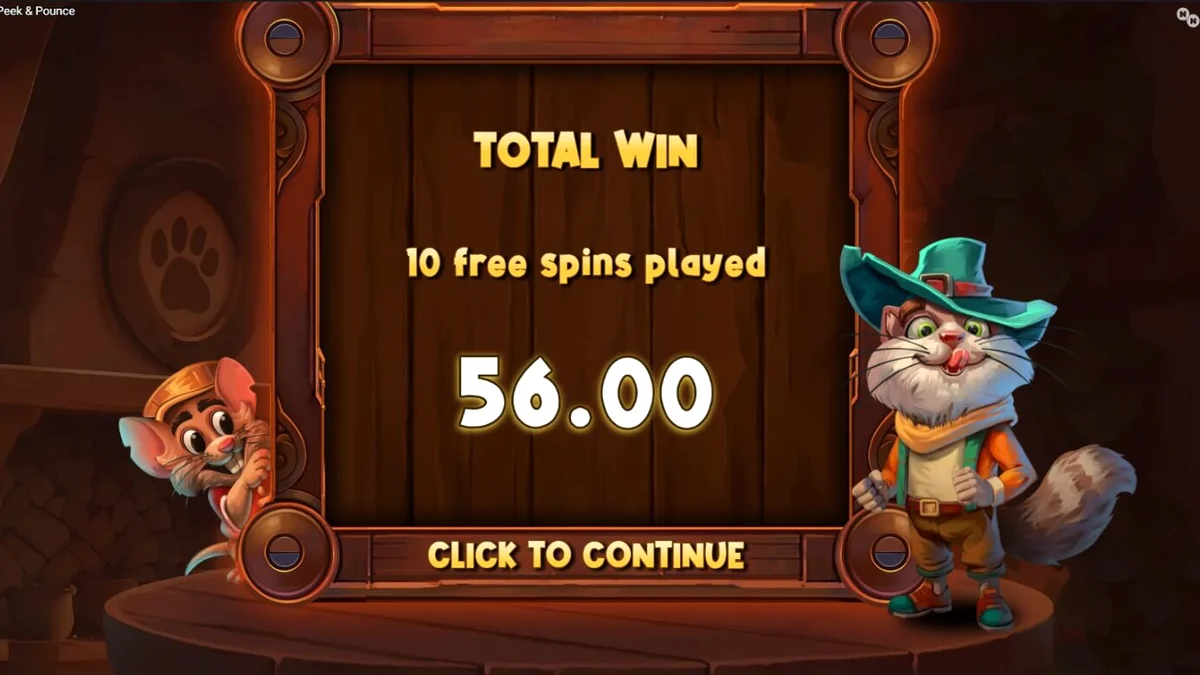 Karakter Señor Pounce dalam slot Peek & Pounce sedang beraksi di dapur